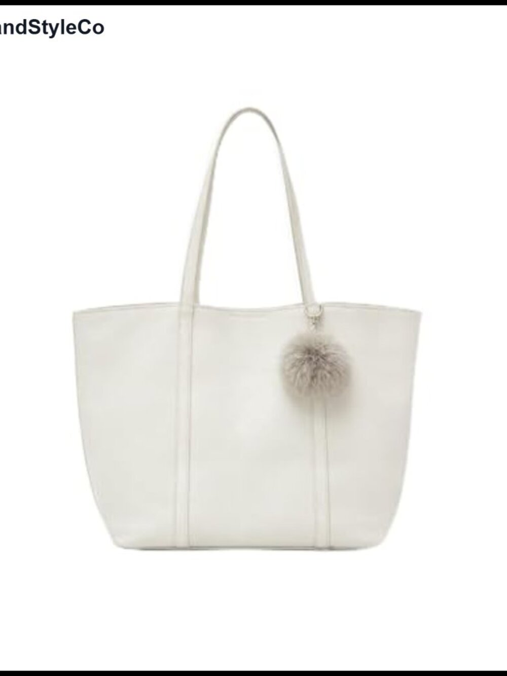 Suede Tote Bag Faux Fur Pom Pom Shoulder Handbag Casual Shopper Long Handle